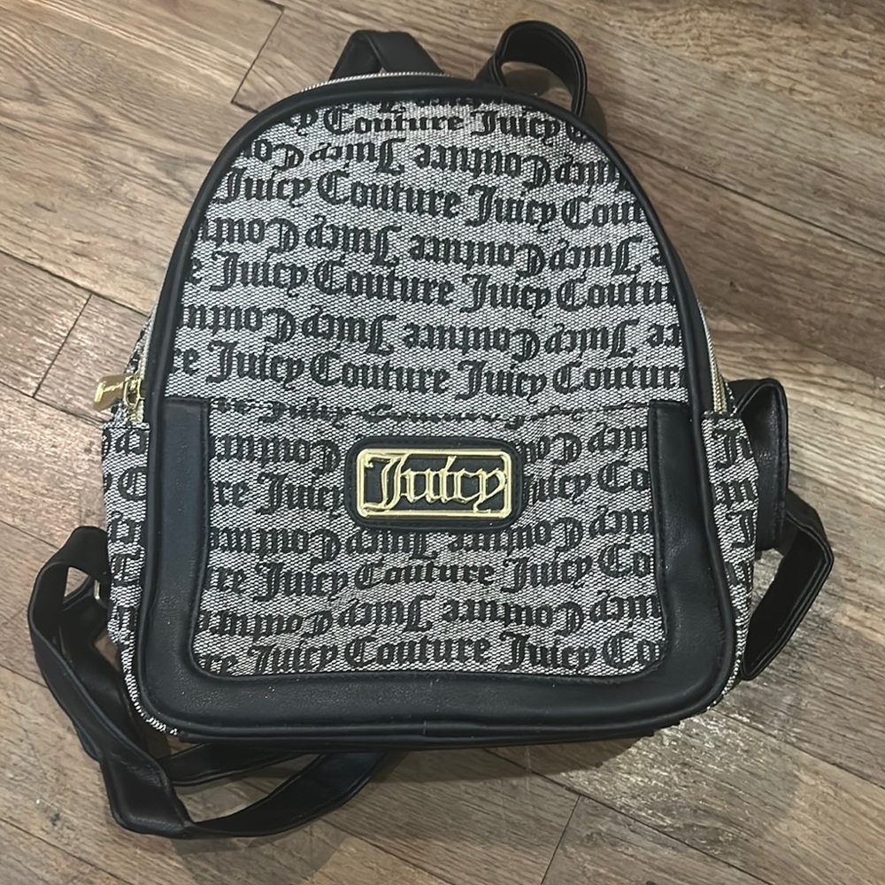 Juicy Couture Monogram Black and Gray Backpack